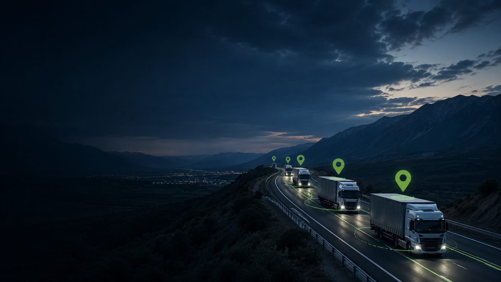 Illustrative convoy tracking scene